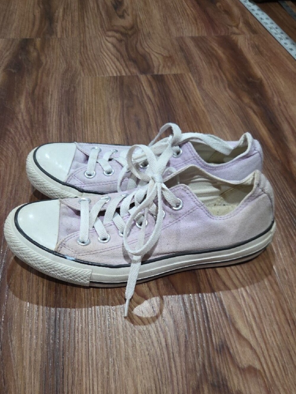 Converse Low-Top Canvas Sneakers in Light Lavender and White - Picture 3 of 7